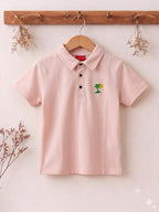 Tree Sun Logo Baby Pink Collar Polo Boys