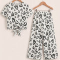 Heart  Shadow All Over Print  Half Sleeve White Skate Fish Girls (R-102)