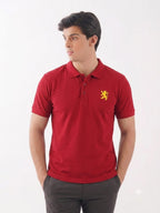 Horse Logo  Red Collar Polo-Mens