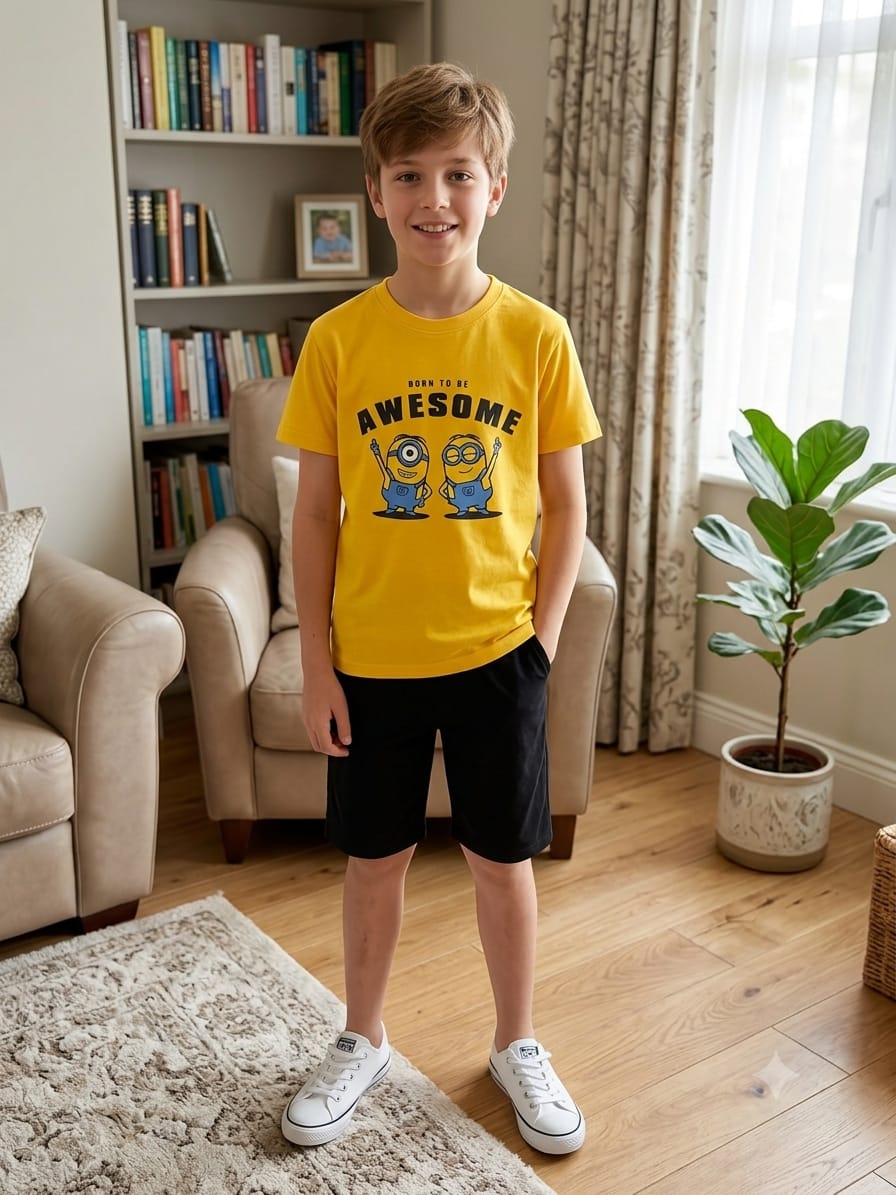 Awesome Print Yellow Nicker Suit-Boys