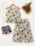 Leaves Print Sleeveless Pista Pairs