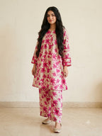 Pink Flower Skin Two Pieces Women