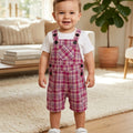 Purple Check White T-Shirt & Romper (R-231)