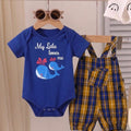 My Lala Print Royal Blue  T-Shirt & Romper