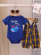 My Lala Print Royal Blue  T-Shirt & Romper