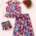 Sky Flower Sleeveless Red Pairs- Girls (R-266)