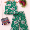 Gray Flower Sleevless Parrot Pair- Girls (R-268)