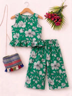 Gray Flower Sleevless Parrot Pair- Girls