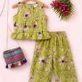 Brown Flowers Print Yellow Shirt (R-268)