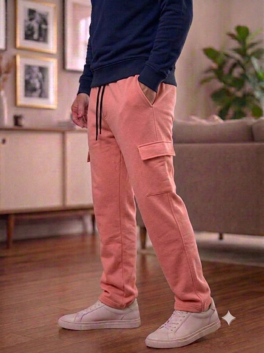 Side Pocket Peach Trouser For Men's (R-482)