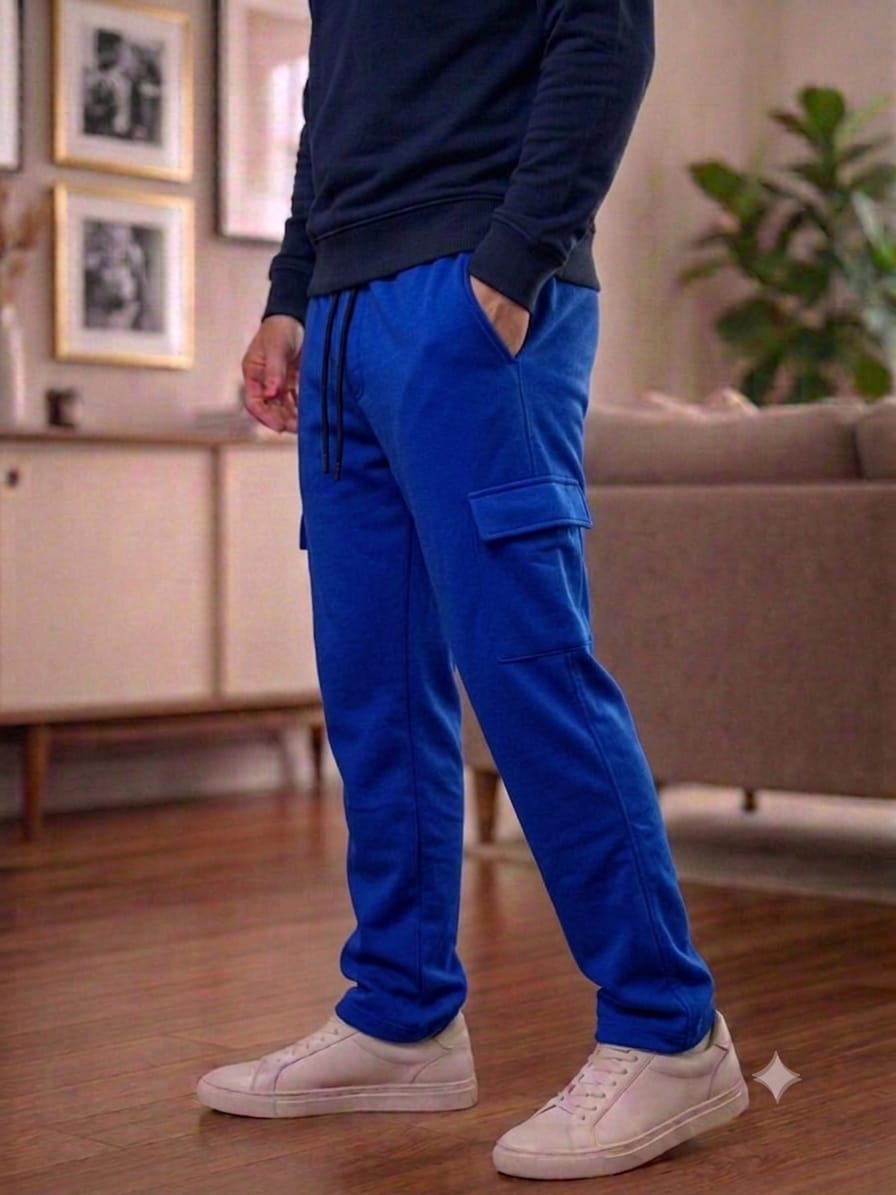 Side Pocket Royal Blue Trouser For Men's