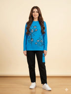 Galarie Royal Blue Trouser Shirt For Women's