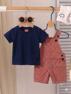 Simple Navy T- Shirt & Carrot Romper