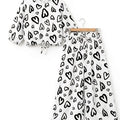 Black Heart Full Sleeve White Skate Fish Girls (R-258)