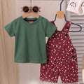 White Flower Red ,Olive T-Shirt & Romper R(R-231)
