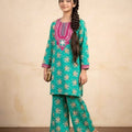 Front Embroidery C-Green 2Pcs Suit Girls