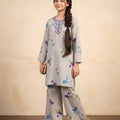 Front Embroidery Black Stripes 2Pcs Suit Girls (R-340)