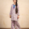 Front Embroidery Tulip Flower White 2Pcs Suit Girls ( R-340,363 )