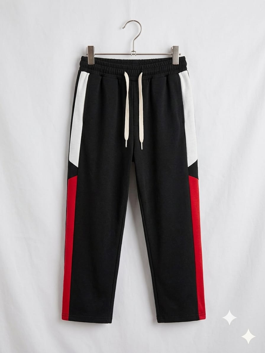 White & Red Penal Black Trouser Boys (R-21)