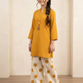Simple Mustard With Farshi Shalwar 2 Pcs Suit Girls ( R-106 )