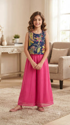 Fancy Baby Pink & Navy Lehnga Suit – Girls