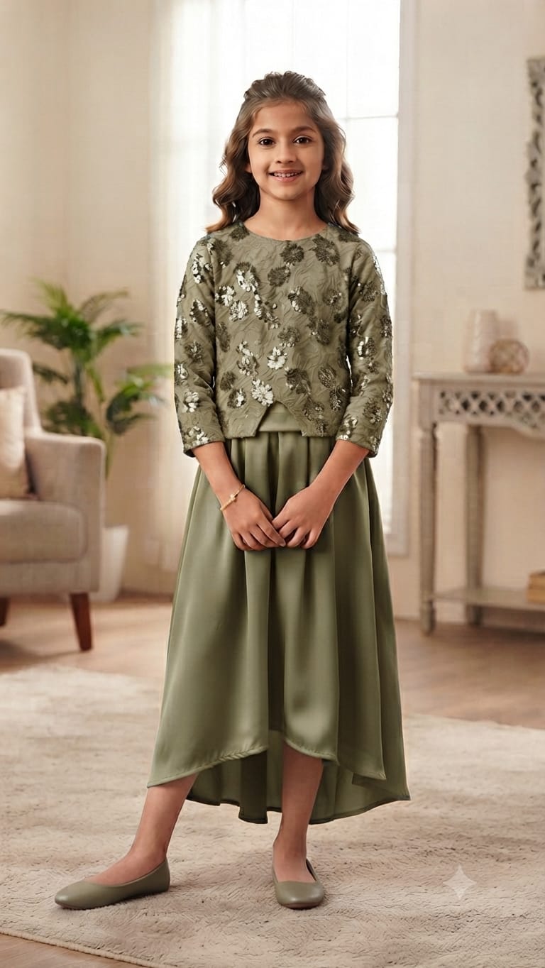 Fancy Baby Mehndi Lehnga Suit – Girls