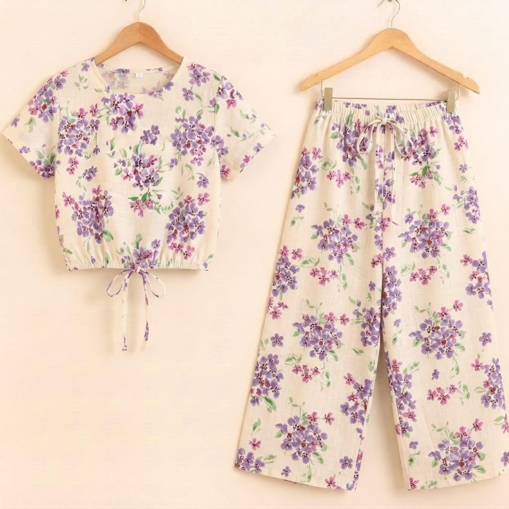 Purple Cherry Half Sleeve Cream Skate Fish Girls