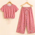 Red Flower Half Sleeve Dark Pink Skate Fish Girls ( R-450 N  )