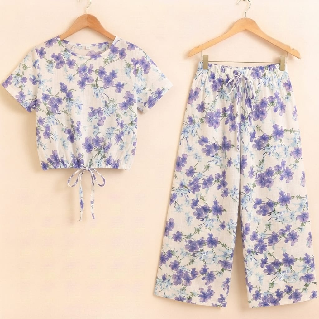 Purple Blossom Flower Half Sleeve White Skate Fish Girls