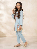 Three Line Embroidery Sky Suit-Girl