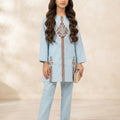 Three Line Embroidery Sky Suit-Girl