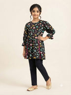 Multiple Shapes Print Black - Girls