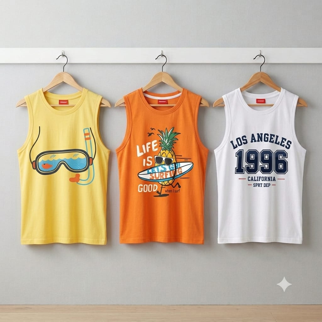 Boys Random 3 Sleeveless T-Shirt