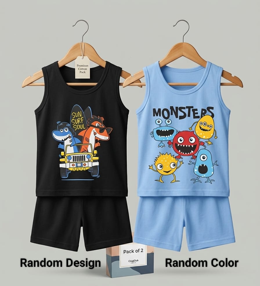 Random 2 Sleeveless Nicker Suit  Boys