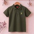 Pineapple Logo Olive Collar Polo Boys ( R-191 )