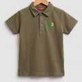 Tree Sun Logo Olive Collar Polo Boys