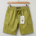6 Pocket Olive Yellow Cotton Shorts Boys
