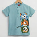 Hello Monsters Sky Henley Polo Boys