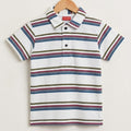 Multi Lines White Stripes Collar T-Shirt Boys ( R-191 )