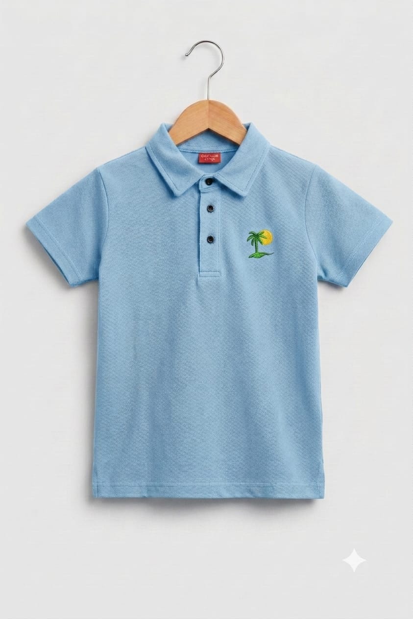 Tree Sun Logo Sky Collar Polo Boys