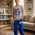 Sonic Print Oatmeal Baggy Trouser Shirt Boys ( R-428 )