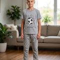 Football Print Oatmeal Trouser Shirt Boys ( R-147 )