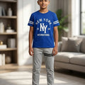 New York Print Royal Bue Contrast Trouser Shirt Boys ( R-428 )