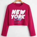 (Short Length) New York Full Sleeve Pink T-Shirt Girls ( R-506,513 N)