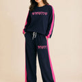 Heart With Bow Navy Baggy Track Suit For Women's