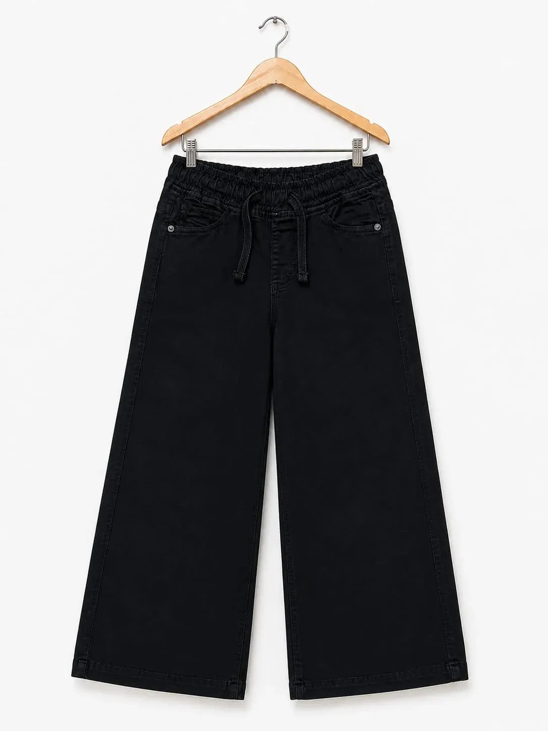 Simple Black Wide Leg Jeans Boys & Girls ( R-499 N )