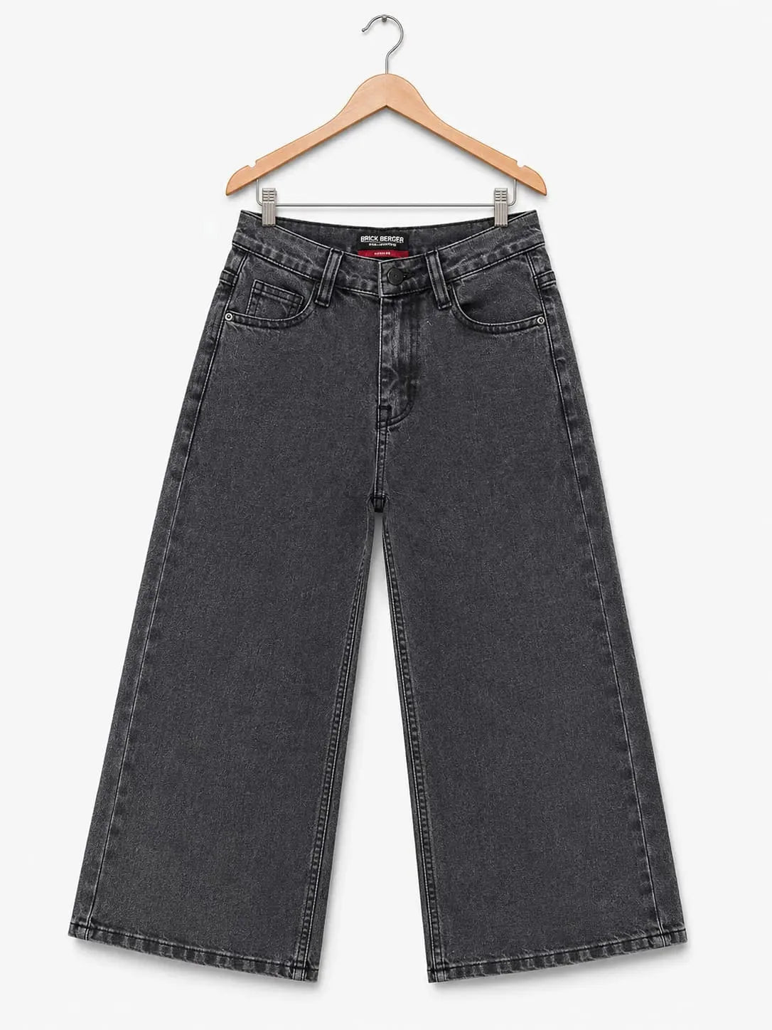 Simple Grey Wide Leg Jeans Boys & Girls ( R-546 N )