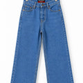 Simple Mid Blue Wide Leg Jeans Boys & Girls ( R-197 N )