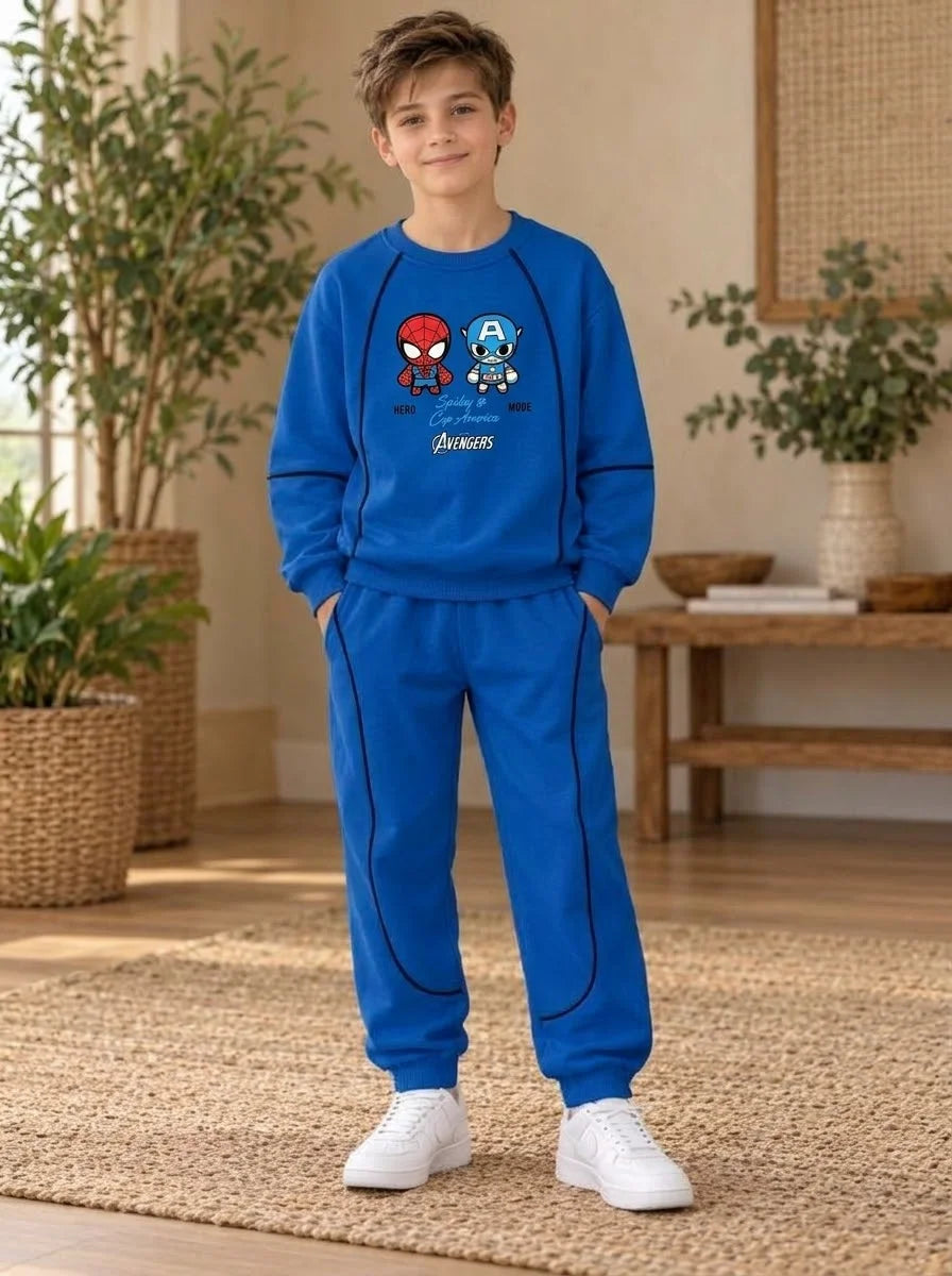 Hero Mode Royal Blue Tracksuit For Boys