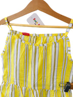 White And Yellow Line Skirt Suit Girls ( R-343 )